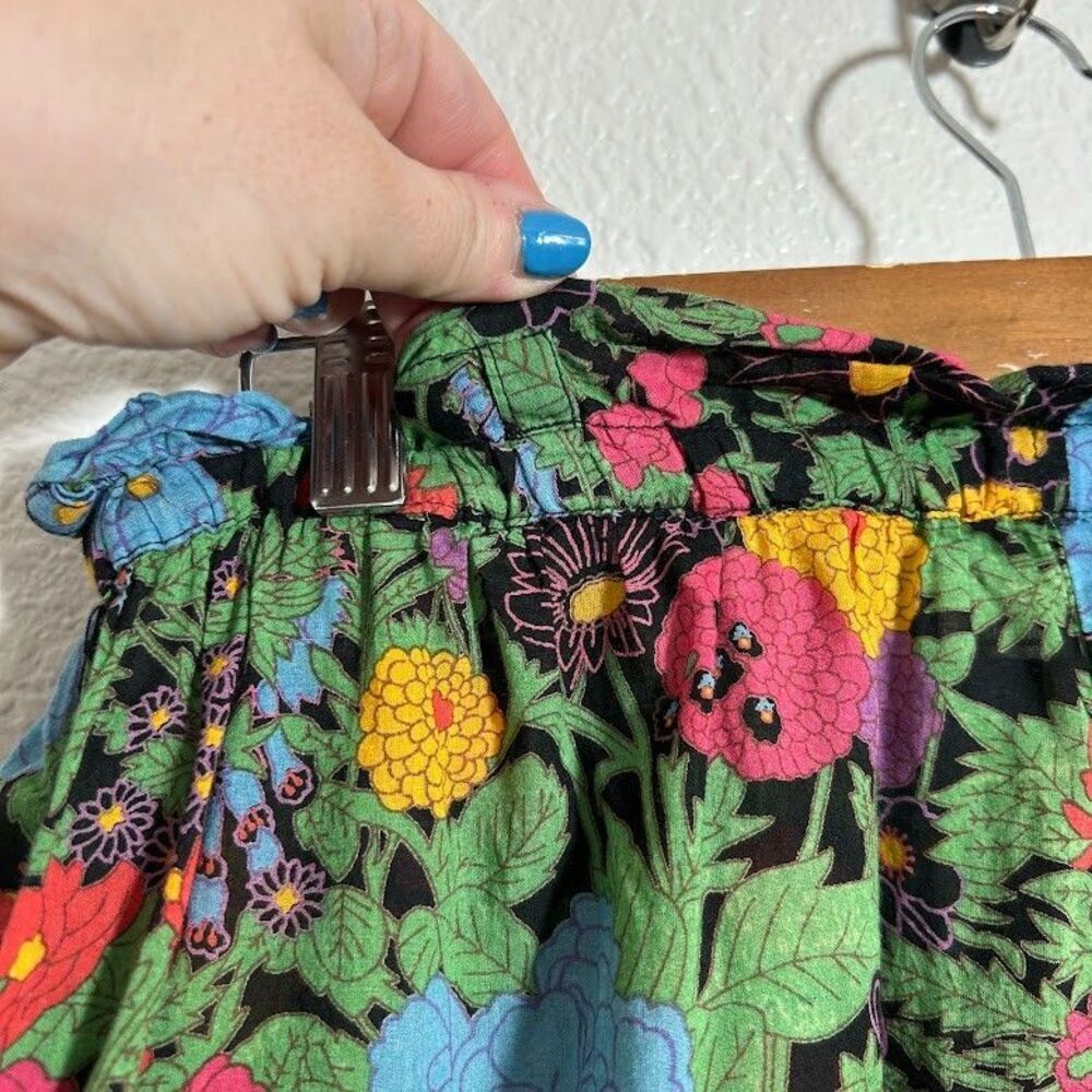 Mille Resort & Travel Shorts S Black Floral Print 100% Cotton Vacation Summer - Picture 5 of 7